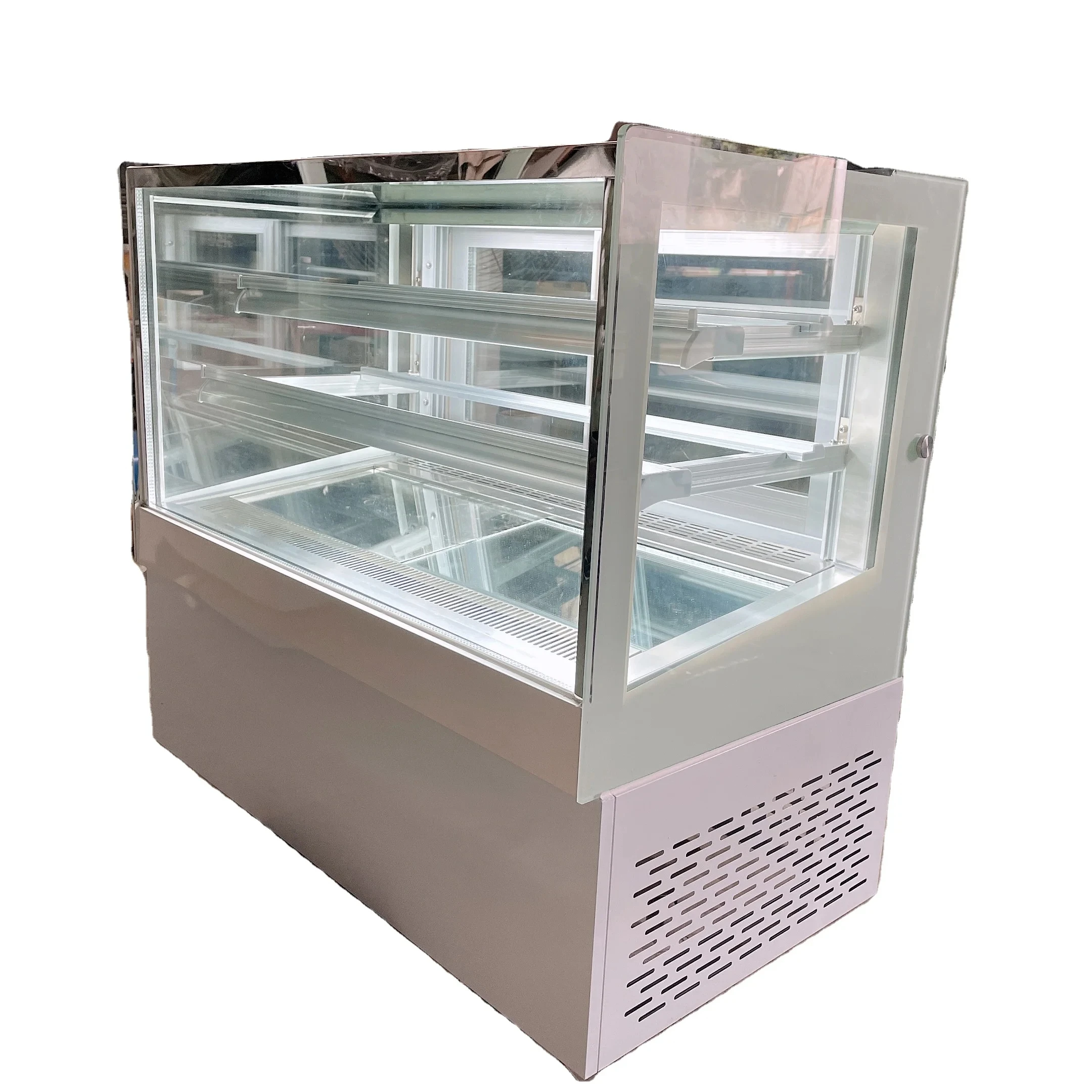 Commercial Small Cake Showcase Countertop Square Glass Cake display fridge