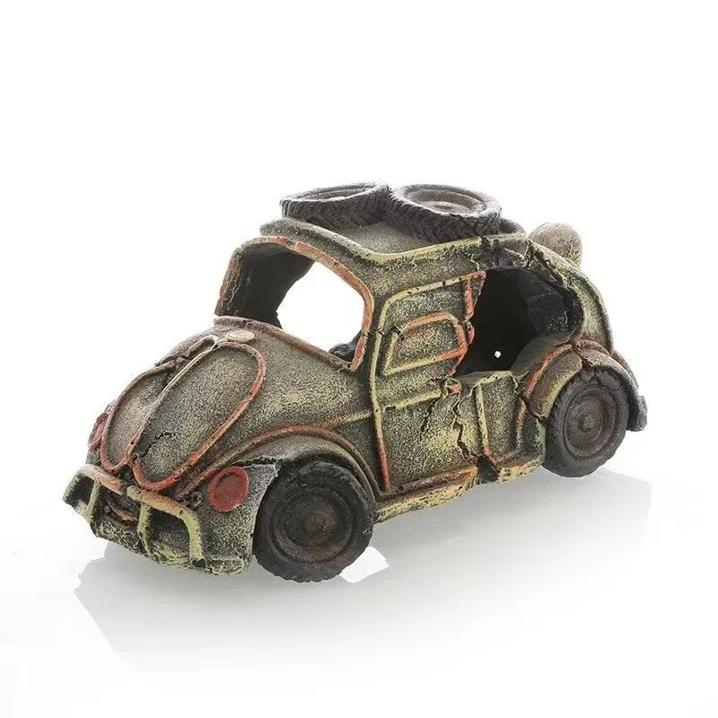 Aquarium Decoration Resin Ornaments Car Wreck Ornament Resin Decoration