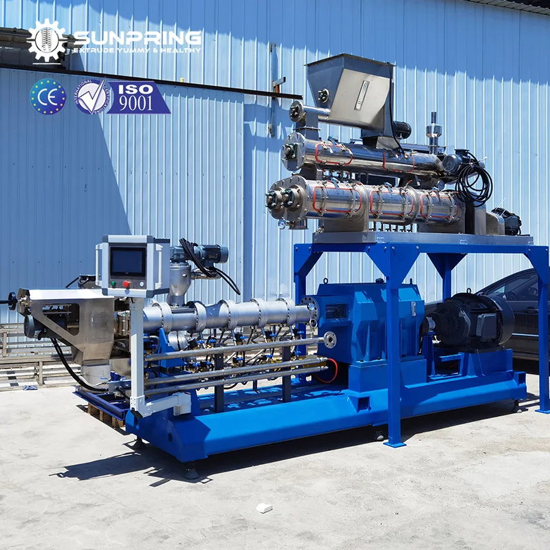 SunPring fish feed manufacturing extruder fish feed process machinery floating fish feed production line