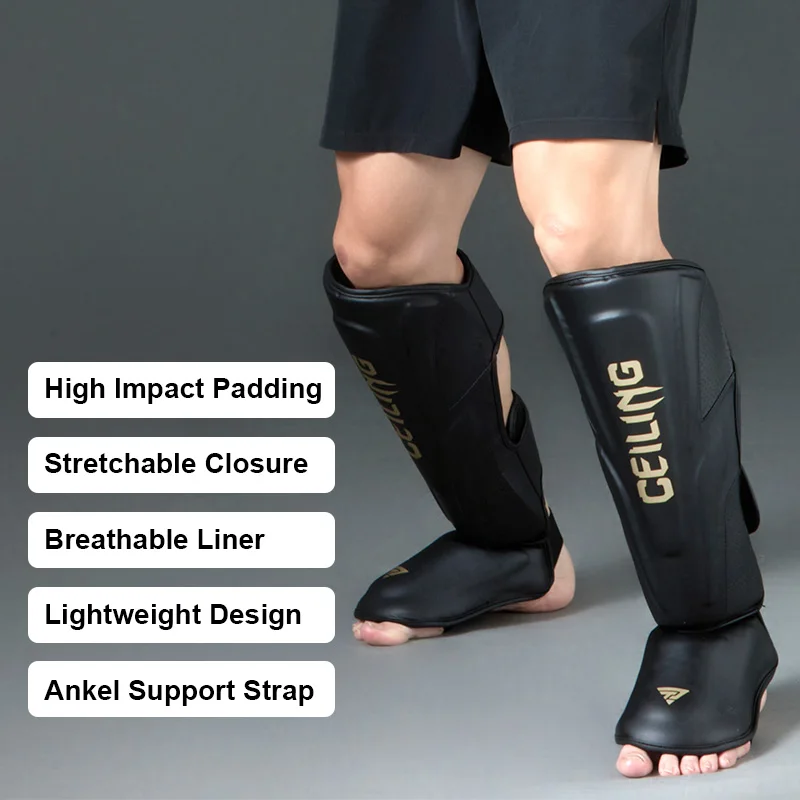 MMA Training Muay Thai shin guard pu leather boxing shin guard