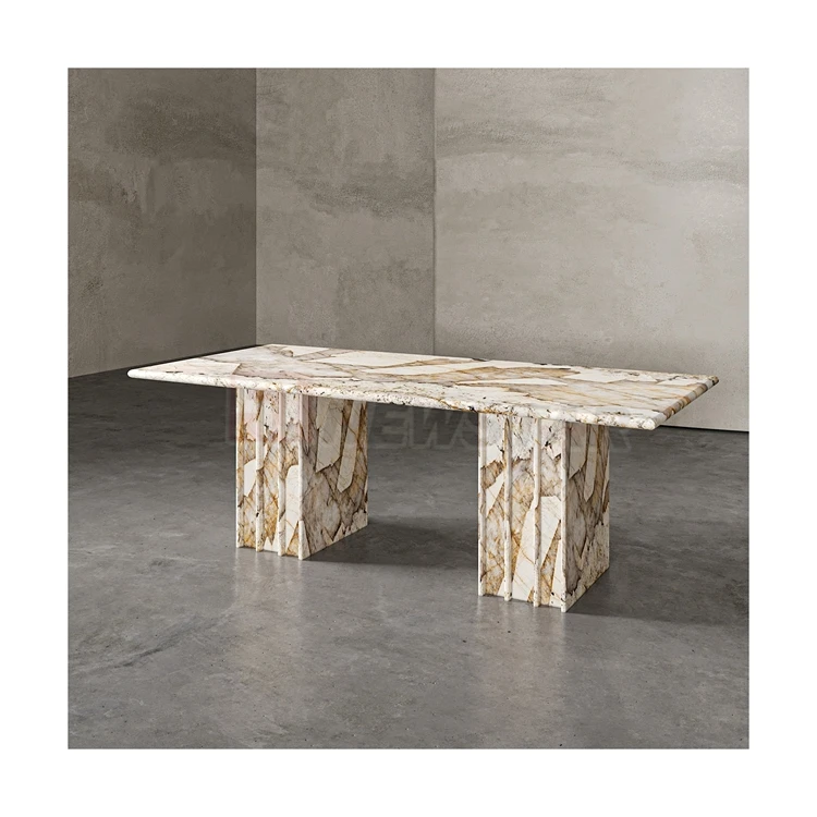 Newstar Azul Macaubas Nordic Modern Natural Marble Luxury Square Table for Living Room Dining Table