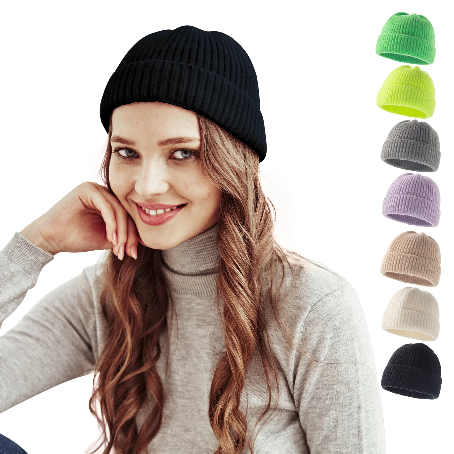 Wholesale Custom Knitted Hats Embroidered Logo Warm Plain Winter Hat