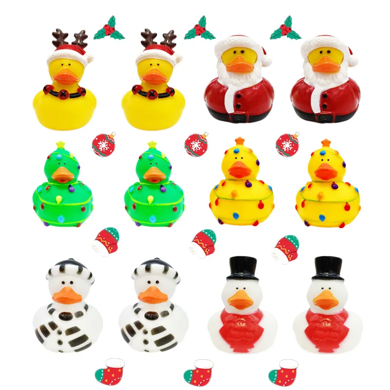 New Xmas Toy Bath Duck Bath Toy Christmas Countdown Calendar Gifts Advent Calendar 2024 Christmas Rubber Ducks for Kids