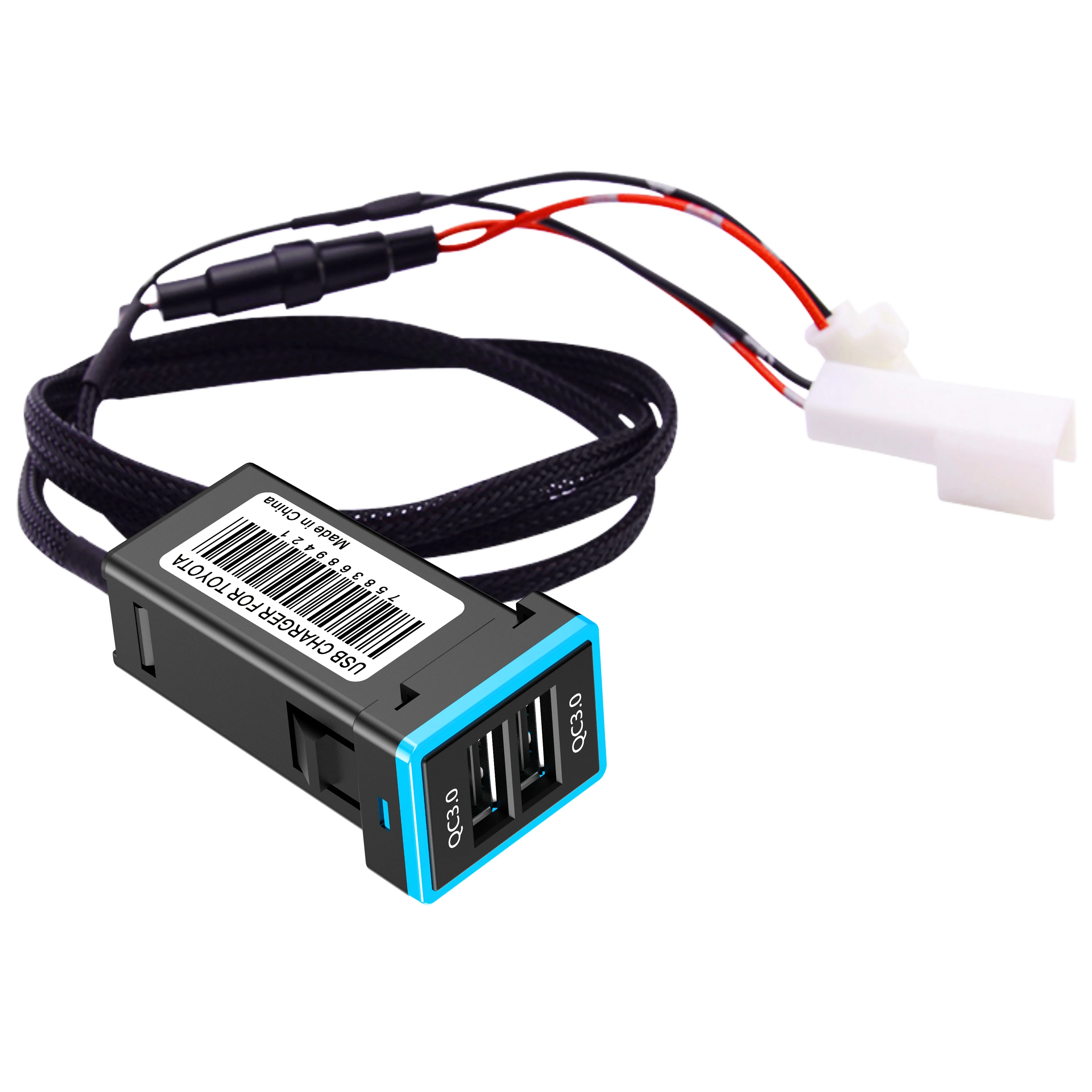  Автомобильные аксессуары CHELINK QC3.0 автомобильное зарядное устройство с 2 USB-портами многоцветный светодиодный дисплей адаптер для зарядки