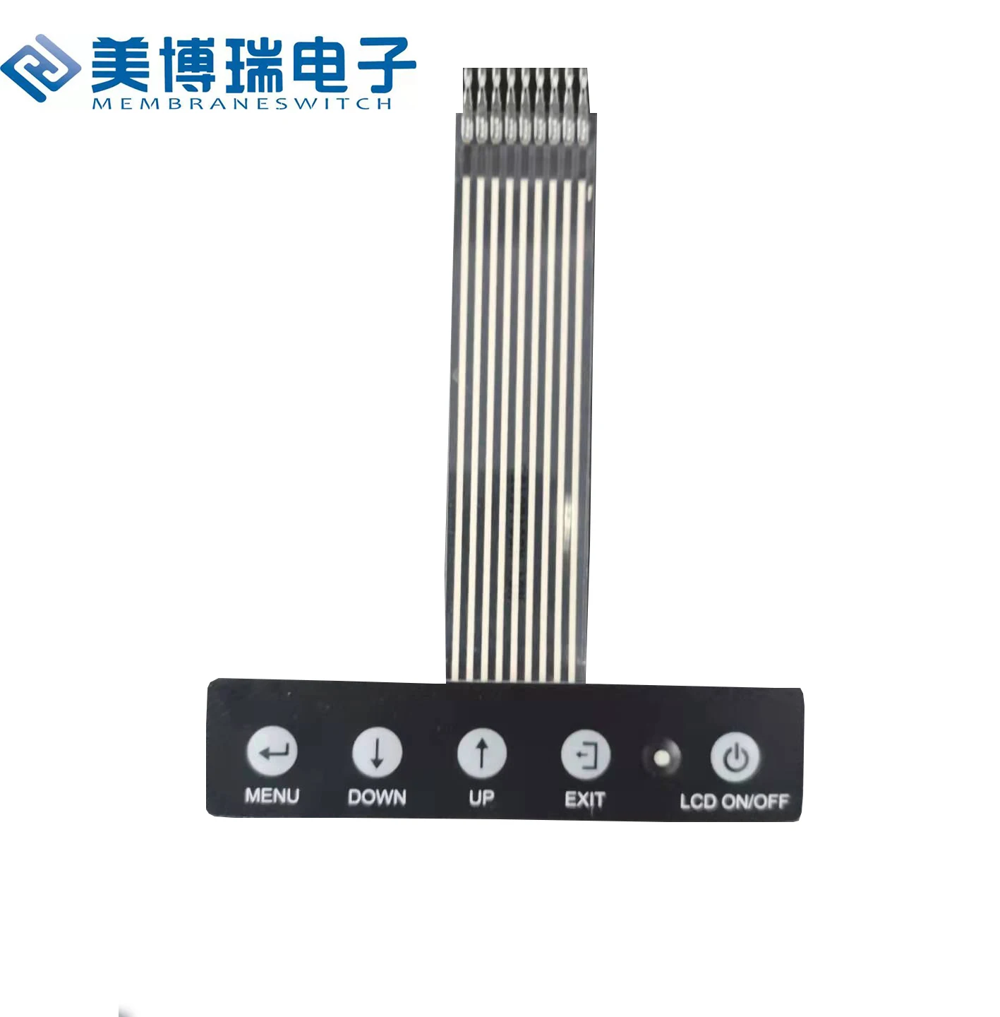 Slightly embossed flat membrane switch conductive keypad keyboard with circuit for outdoor use