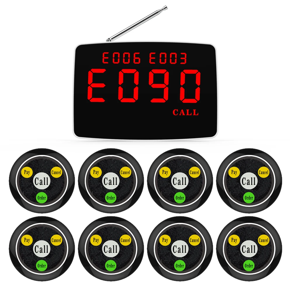 Artom German French Russian Arabic table call system with customized logo service on button and screen receiver