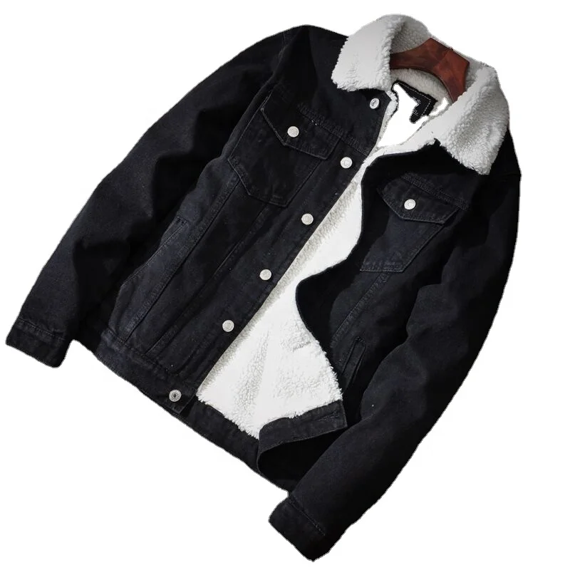 2021 Trend winter light color lamb down denim coat Korean large size jackets