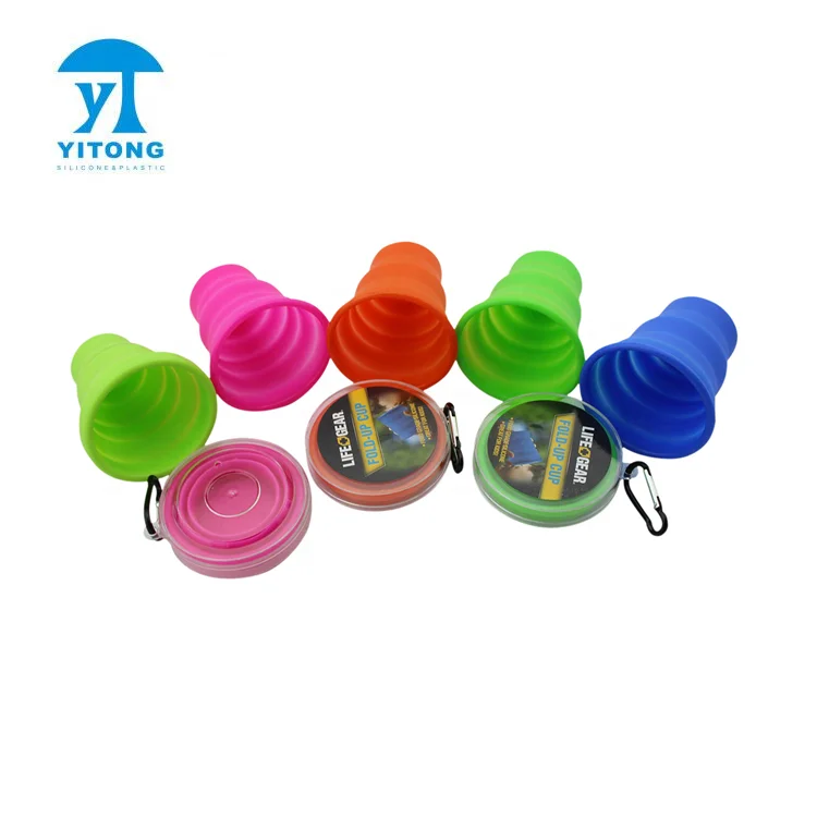 Portable Silicone Collapsible Cups Folding Travel Camping Cup with Lids,Colorful Expandable BPA Free, Drinking Cup sets