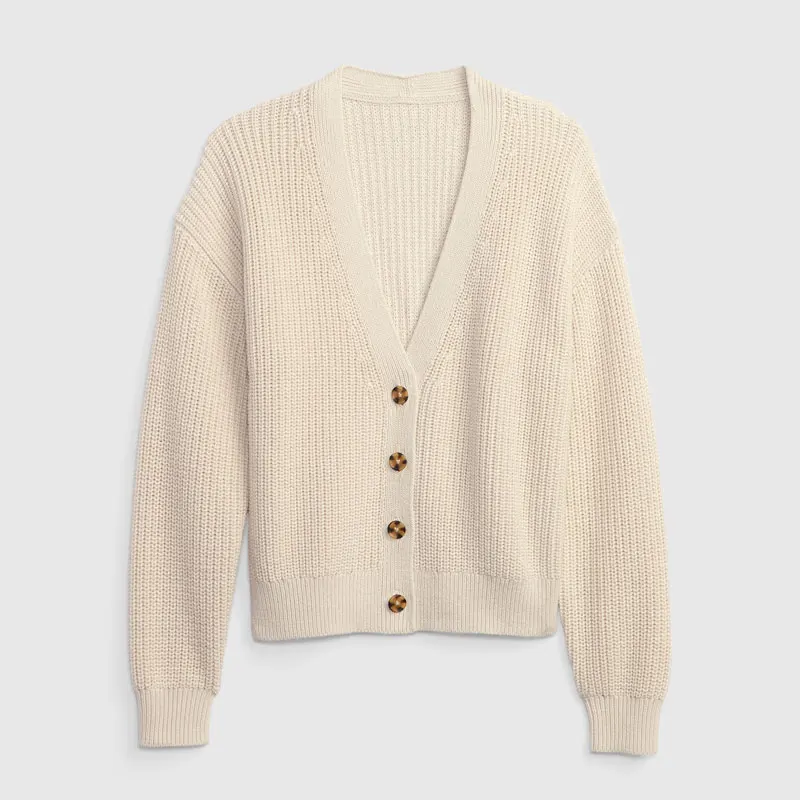 Women winter Clothes Casual Oversize Cardigan V Neck Puff Sleeve Sweater Tops cardigan women