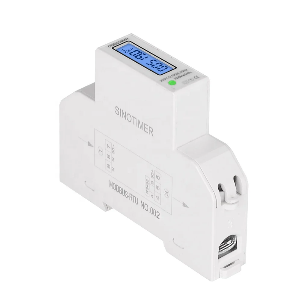 Newest RS485 Mudbus 18mm Mini Size Digital Power Meter Single Phase Watt Meter DIN Rail with Backlight AC 5-100A 230V