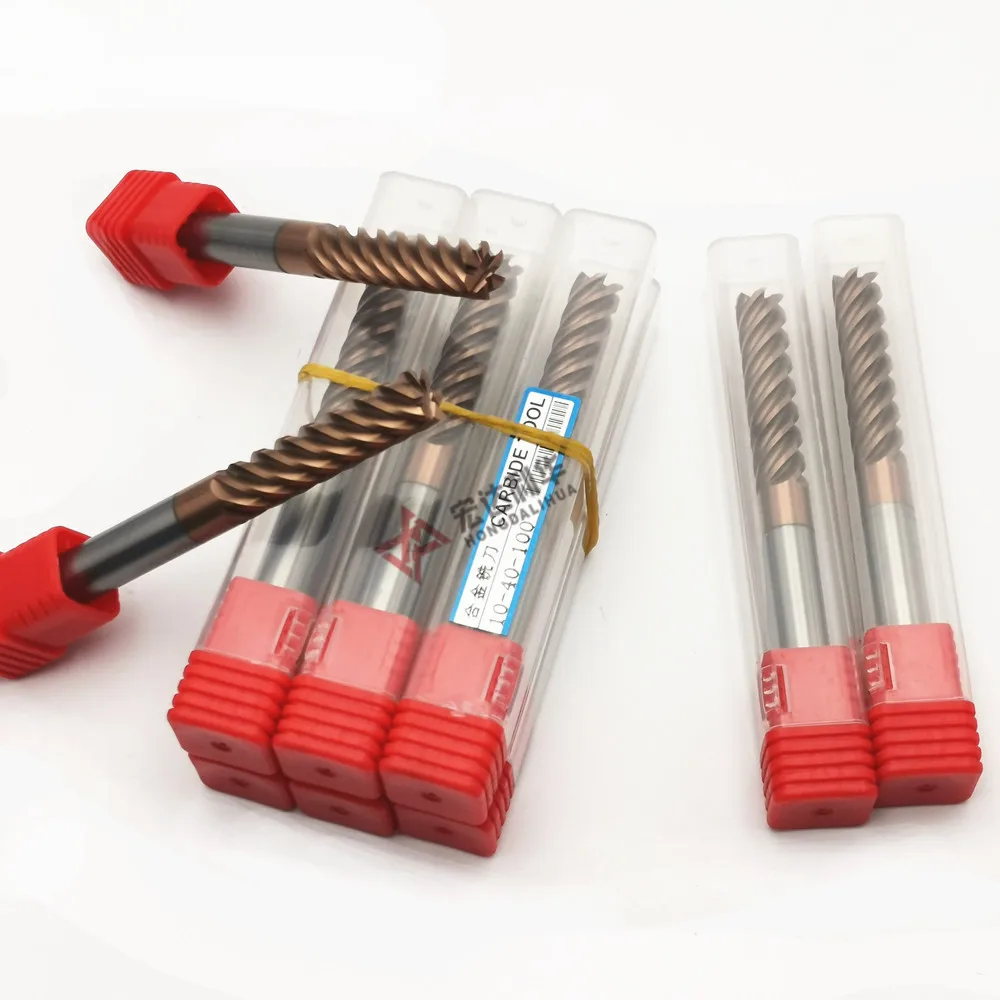 2 Flute HRC45 55 65 Ball Head Shank CNC Milling Cutter Sets Tungsten Steel Cut Bits Round Nose End Mill