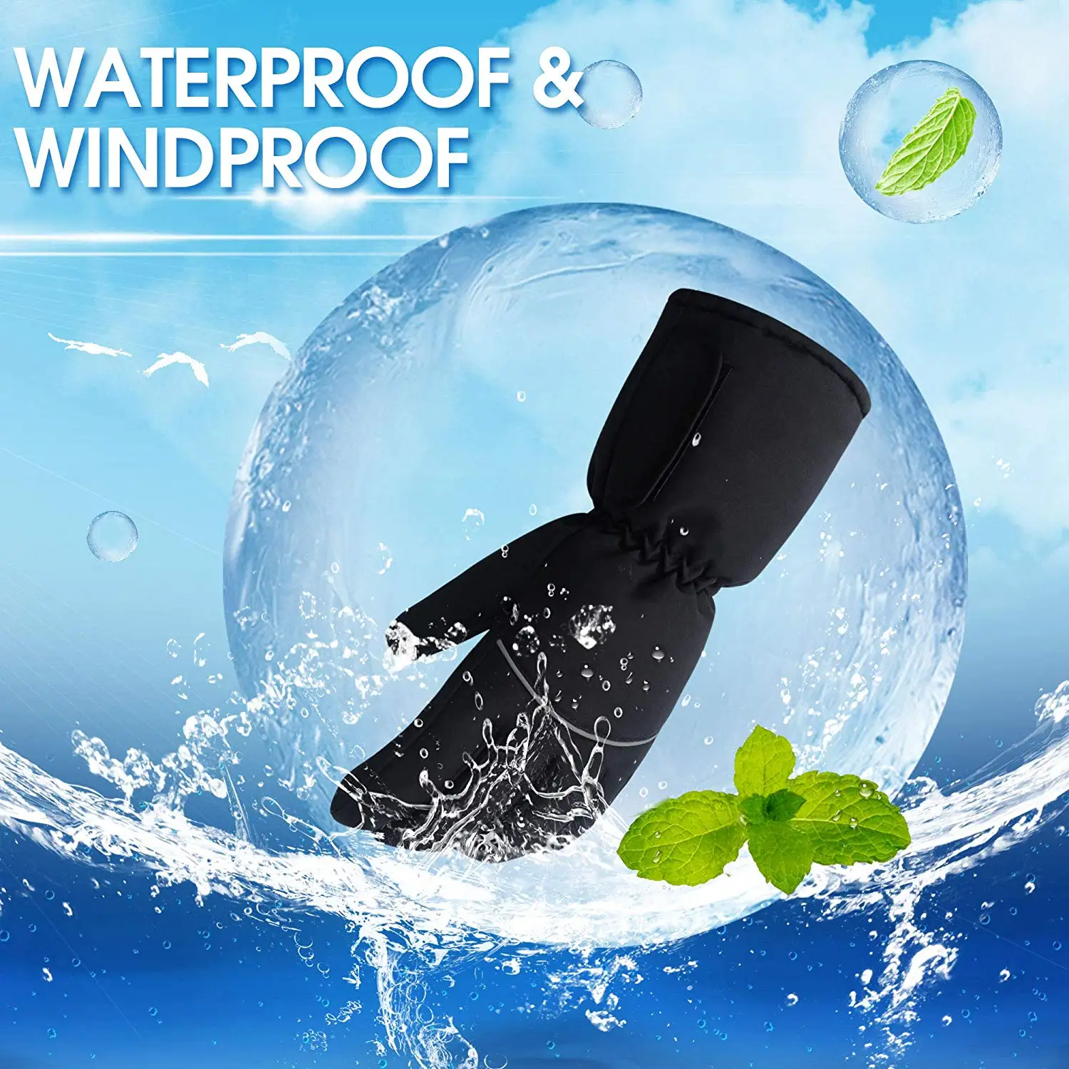 Зимние водонепроницаемые перезаряжаемые регулируемые перчатки с подогревом для уличного катания на лыжах