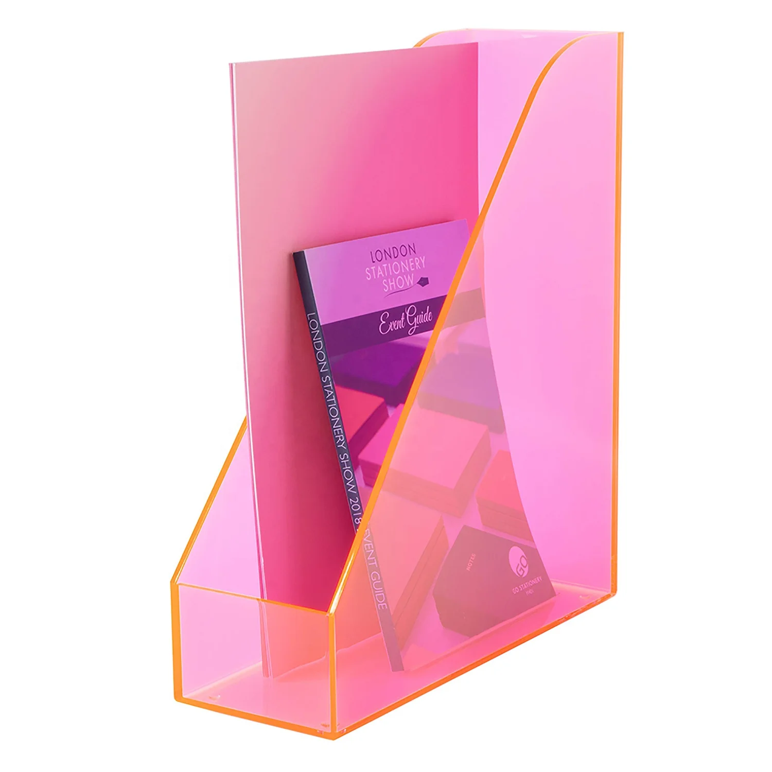 Acrylic iridescent magazine holder