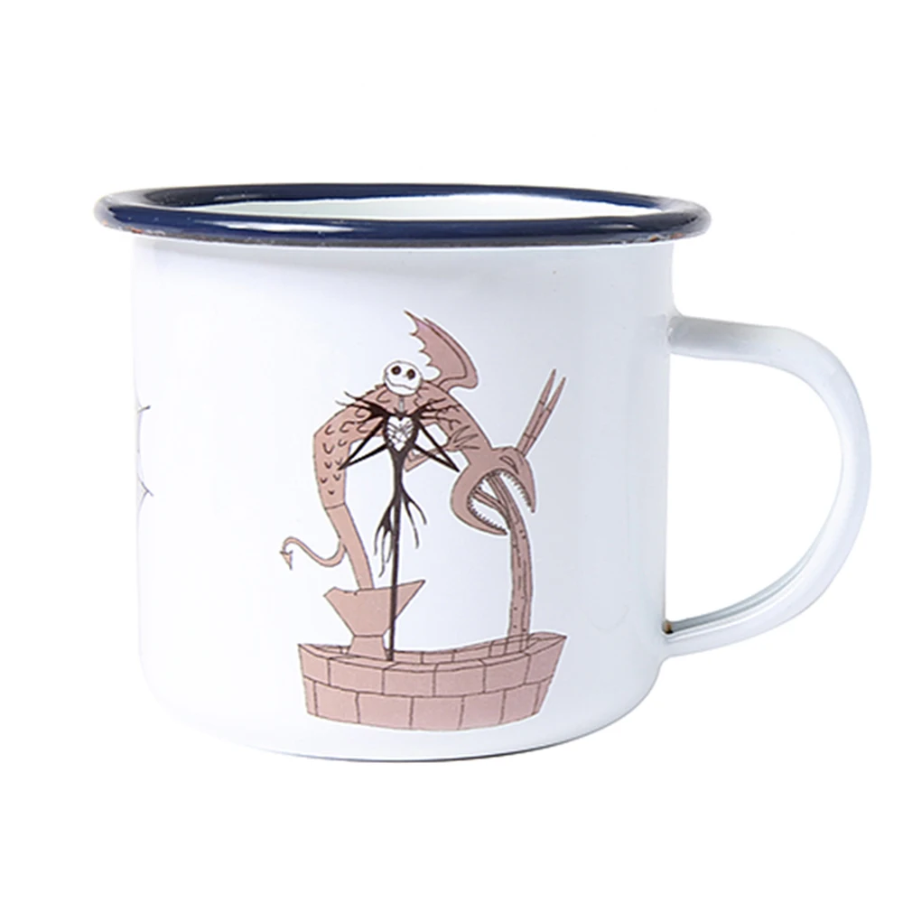 SUBLANK Wholesale coated  Customized logo photo Printing Blank Sublimation Blue Rim Enamel Mug For Travel Camping Coffee Mug