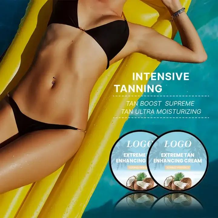 Private Label Sunbed Tanning Supplements Intensive Tanning Accelerator Cream Solarium Extreme Herbal Tanning Gel Product