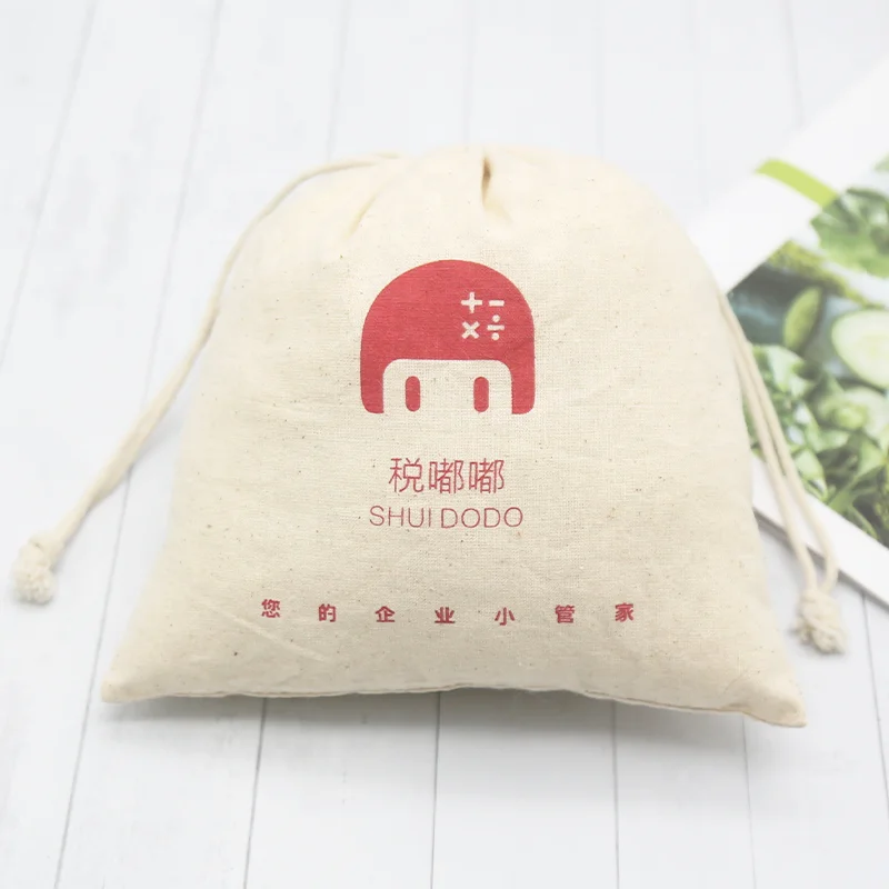Custom different specifications natural color pouch personalize logo cotton product draw string bags