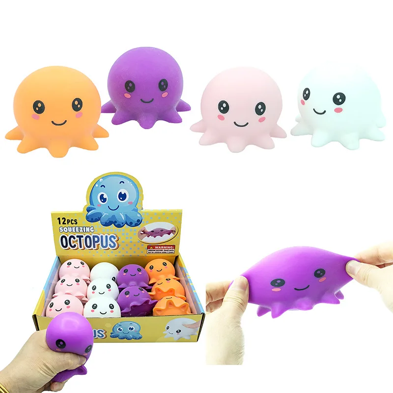 Decompression Pu Octopus Flour Pinch Music Octopus Vent Ball Fun Cream Glue Wholesale toys for children