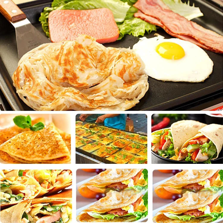 Commercial Pancake Cake Making Non-Stick Electric Crepe Maker with Serving Station