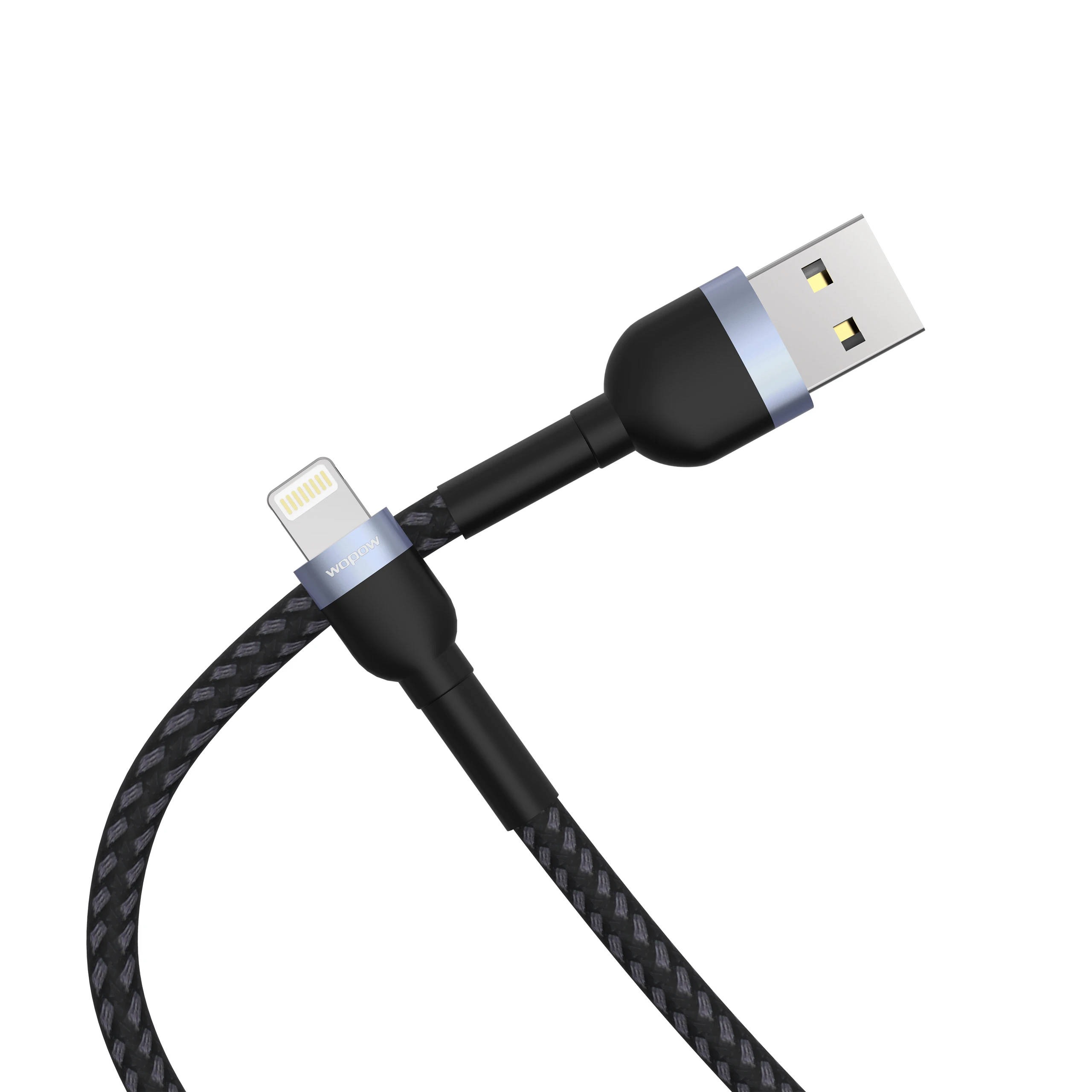 Wopow 2.4A Aluminum Alloy  Fast Charge Lightning Cable for Iphone 11 X Xs X Max Data Cables