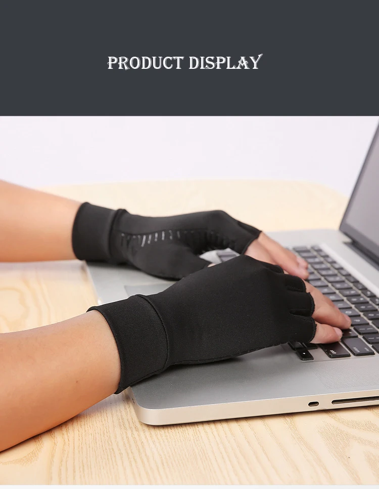 Non-Slip Wear Resistant Fingerless Gloves Lengthened Breathable Gym Fitness Cycling Cooper Half Finger Gloves
