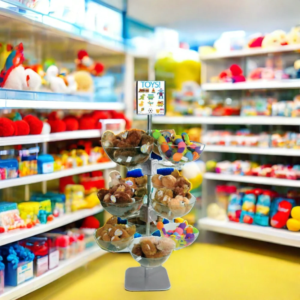 Bevis Modern Acrylic Light Duty Plush Toy Display Stand OEM Single-Sided for Supermarket Store Shelves
