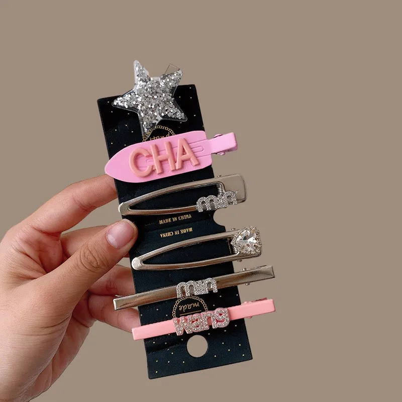 YANYE Clip Set Y2K Sweet Cool Dopamine Girl Millennial Style Luxury Brand Letter Set Hair Accessories Hairpin Hair Clip