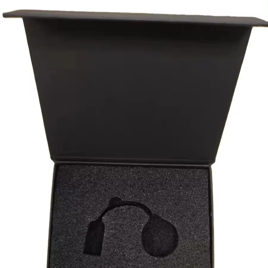 Изготовленный на заказ матовый ламинирование черный магнитный замок USB флэш-диск бумажная подарочная упаковочная коробка с пенопластовой вставкой
