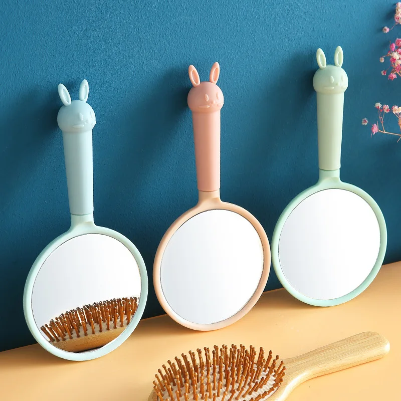 Hand Mirror With Handle Traveling Vanity Mirror  Beauty Light Small Makeup Mirror
