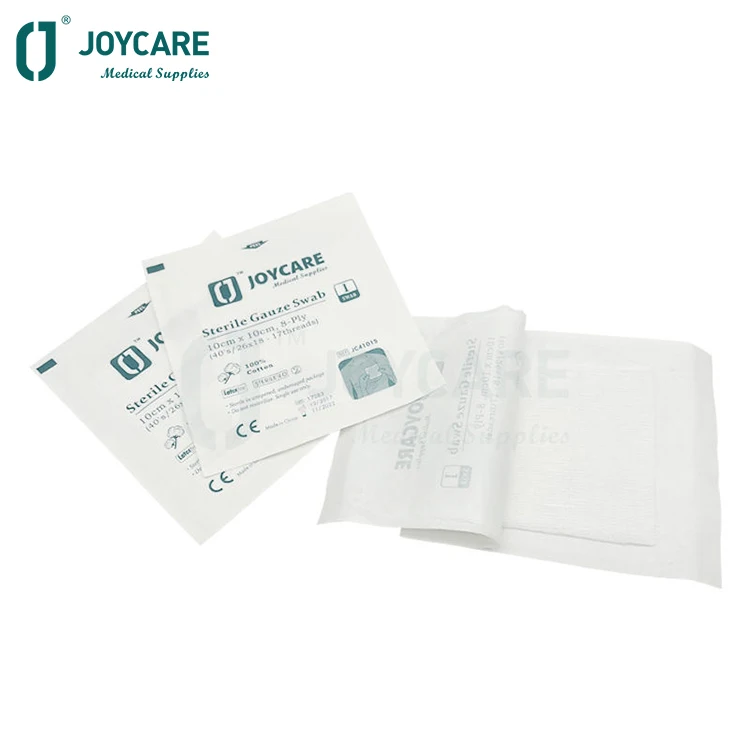 ISO13485 CE Certification EO OZONE Disinfected 100% Cotton Medical Dressings abdominal Sterile Gauze Swab 10x10