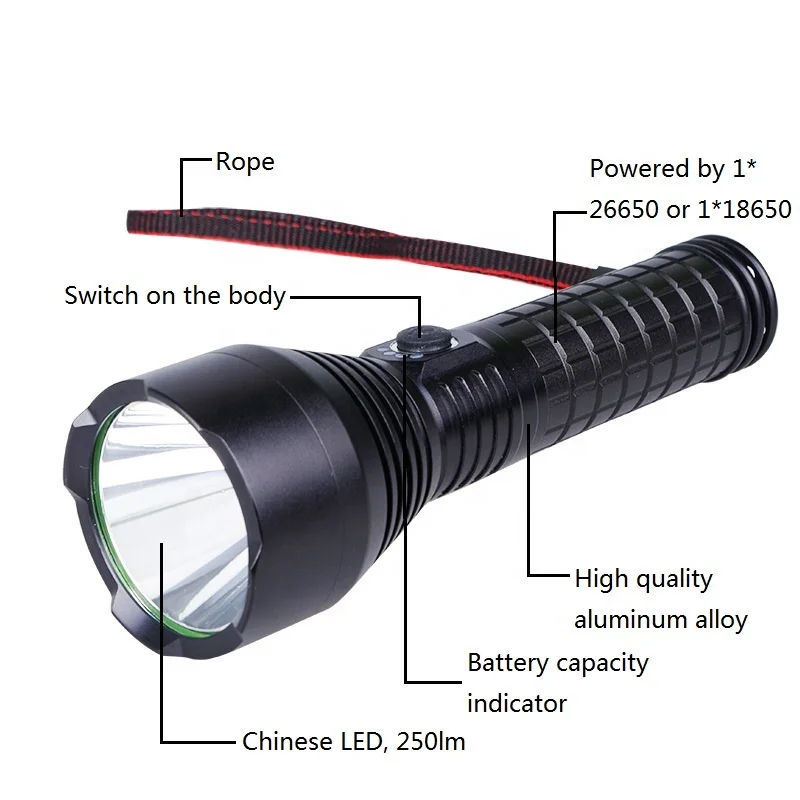 
High Quality High Range LED Torch Rechargeable Night Light Camping Hand Light 