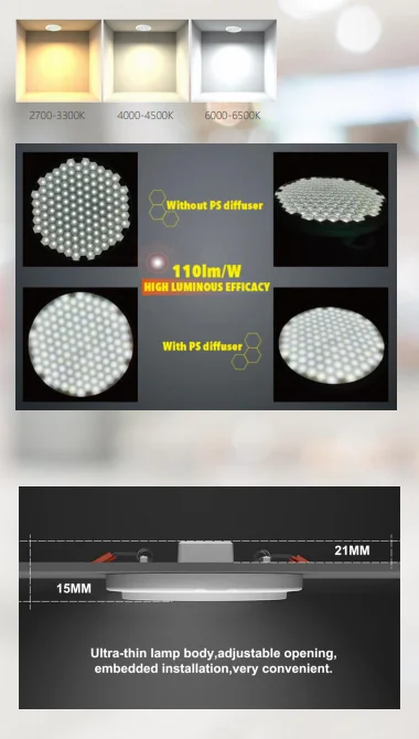 Светодиодная панель honey comb 9 Вт 15 20 30 ультратонкая круглая бескаркасная с поверхностным креплением