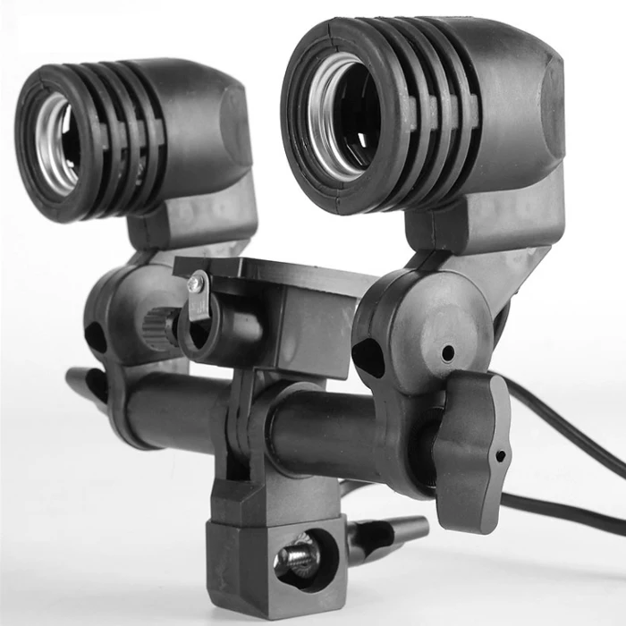 E27 Two Socket Holder Umbrella Bracket Studio Light Bulb Holder Photo Equipment Studio Accessories EU US Plug