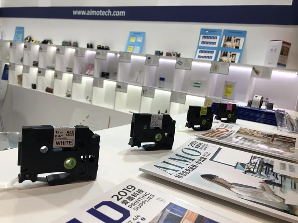 Zhuhai Aimo Cassette A45022 Manufacturer 12mm White on Silver Sticker Tapes Compatible Dymo D1 Label