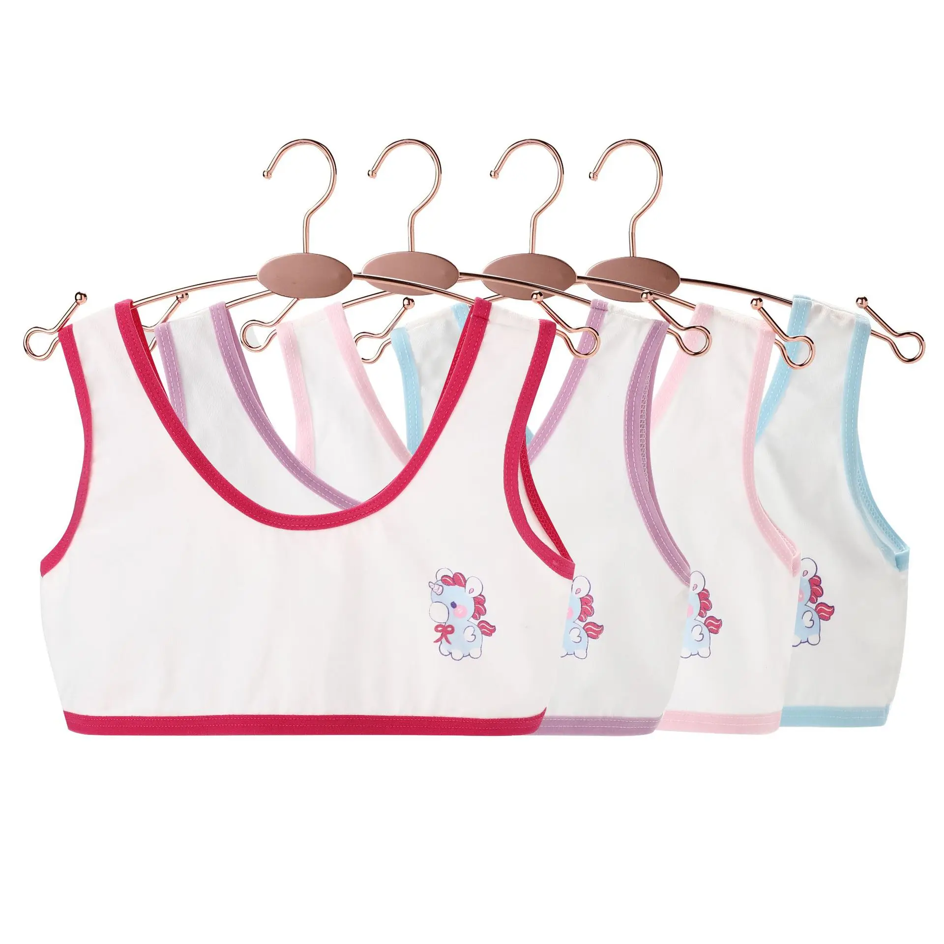 2021 New Style Children Girls Summer Training Vest Bras Junior High Students Fitness Tube Top Cotton Bra Underwear for Teen Girl