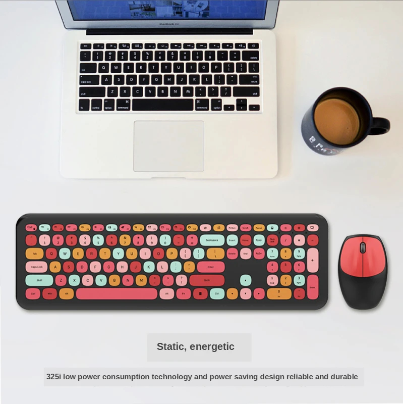 Mofii 666 настольный ноутбук 2 4G Оптический Панк круглый keycap Беспроводная клавиатура мышь