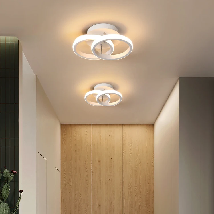 Modern Lighting Fixtures Flush Mount LED Circles Ceiling Light For Bedroom  Aisle Hallway18W 2-Ring Ceiling Chandelier Light