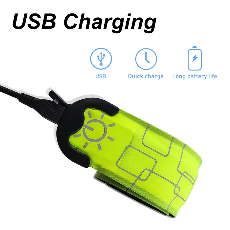 BSCI Factory Audit Custom Brand Logo Night Walking Safety Warning Led Slap Wristband Flashing Band Glow in the dark Sport Band