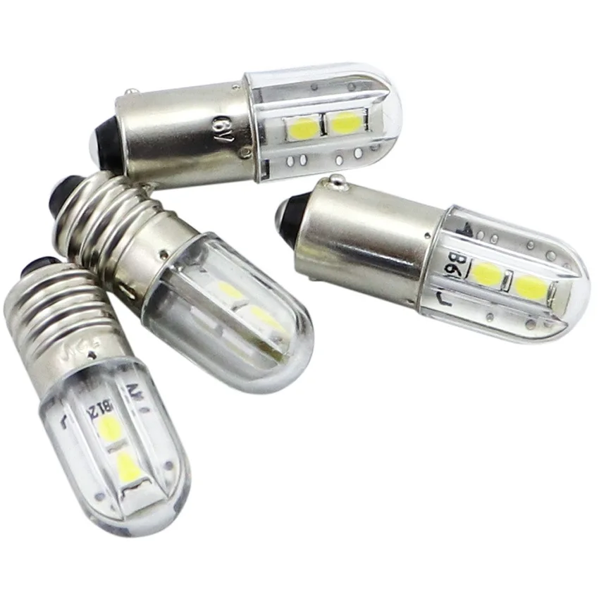 1W E10 LED Light 6V 12V Indicator Lamp Red Green Signal Lighting BA9S 24V 48V 60V 110V 220V Bulb for Torch Flashlight Headlight