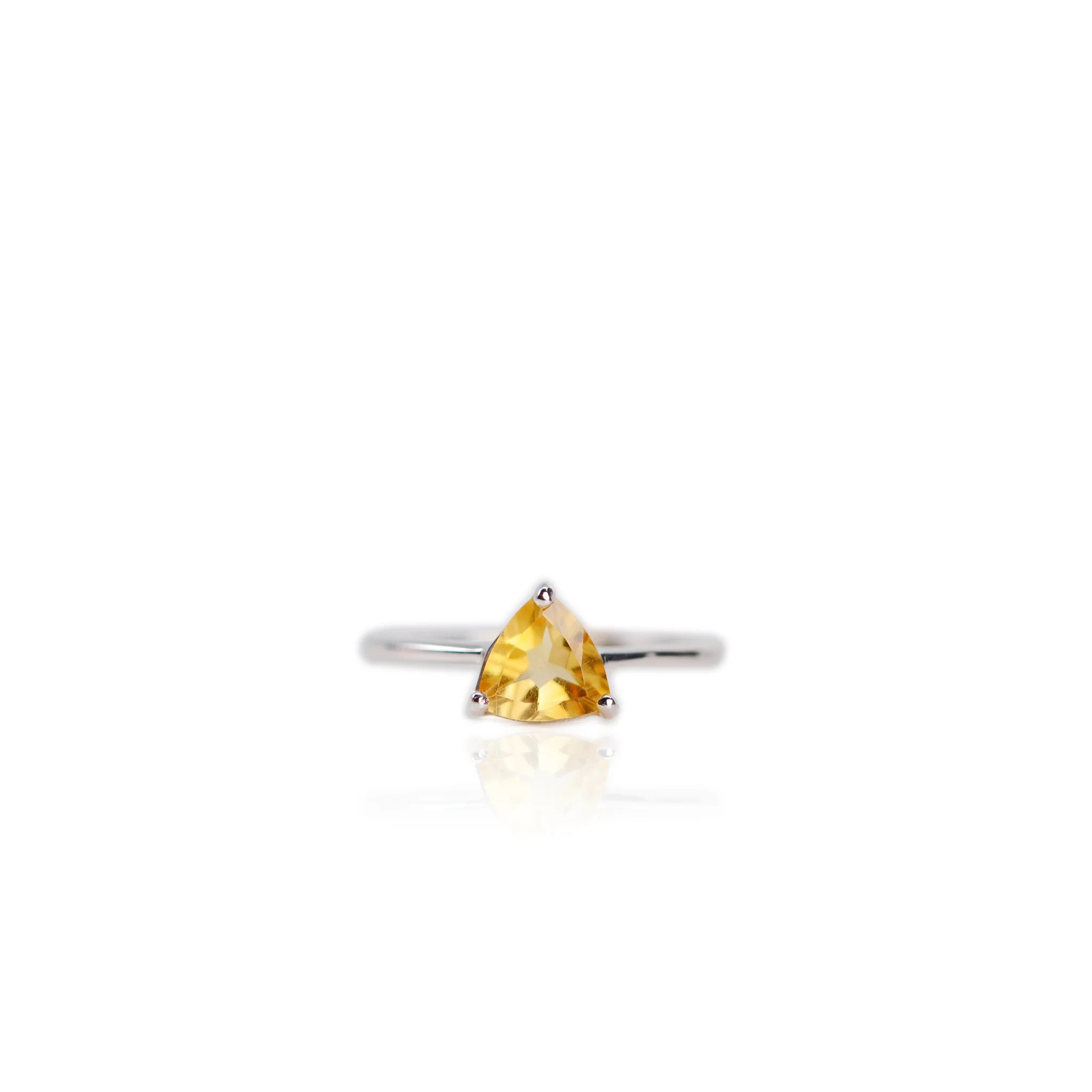 2024 Manufacturer Natural Gemstone Citrine 925 Sterling Silver Citrine Stone Fashion Jewelry Rings