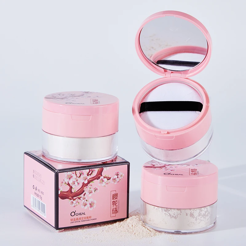 Ocheal Natural  and Ivory Color  Empty Rose Gold Loose Powder Box  Loose Powder