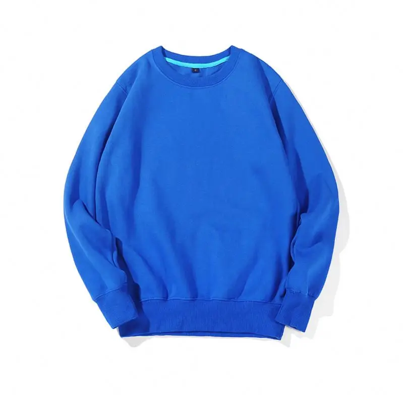 White 100% cotton 300g hemp cotton large terry crew neck sweater hoodies and sweatshirt