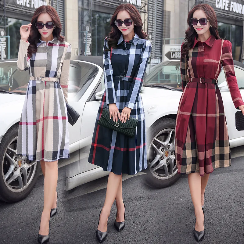 Женское длинное платье в полоску, клетчатое элегантное платье макси из 2021 хлопка с длинным рукавом, лето 100%