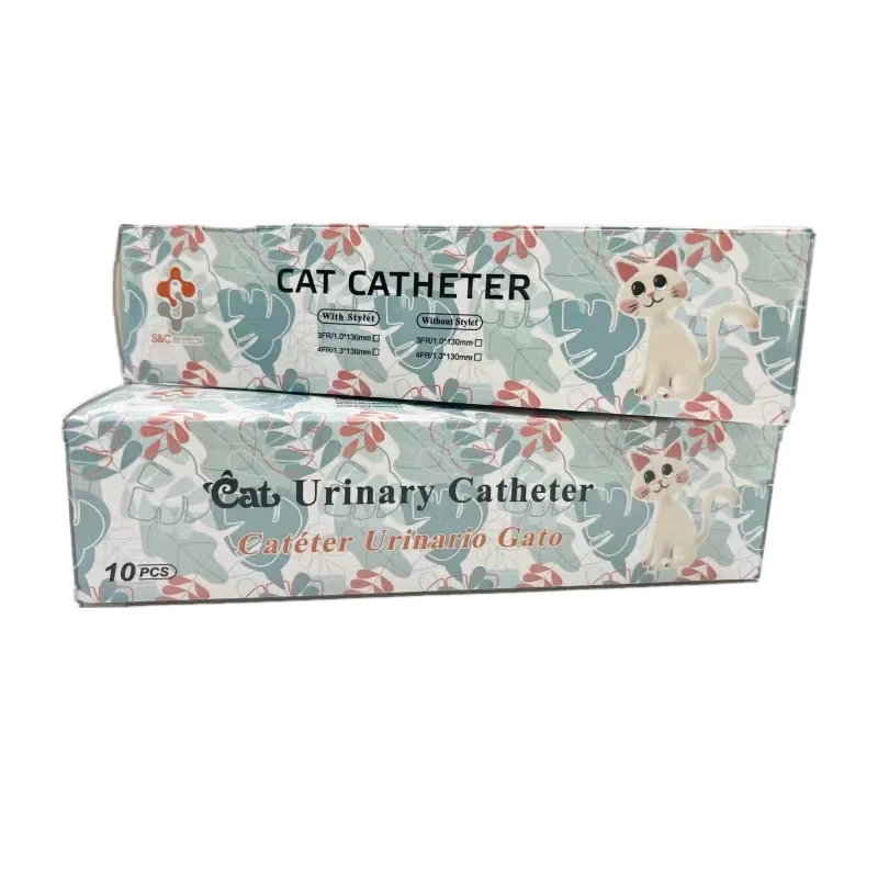 Cat Catheters with Stylet Cat Urinary Catheter Sterile Urethral  Catheter 1.0/1.3mm
