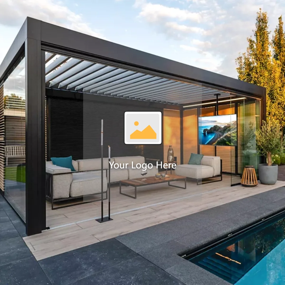 Awning Garden Canopy Waterproof gazebo 6x4 Motorized Metal Outdoor Louvered Kits Roof System Bioclimatic Aluminum Pergola