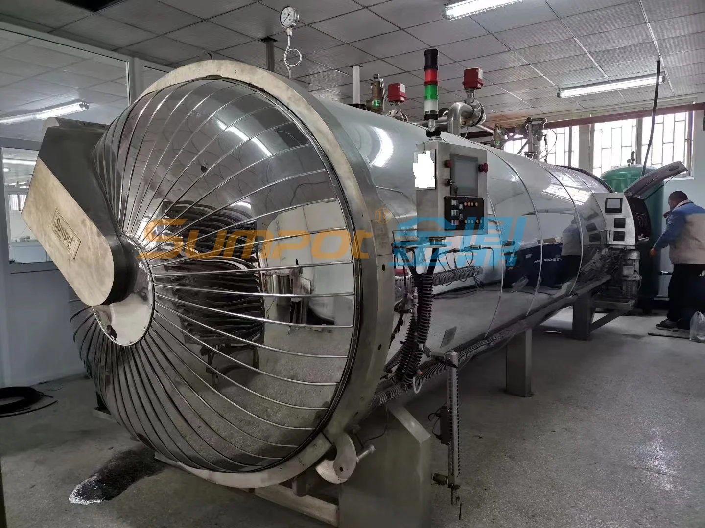 industrial glass jar food sterilizer water spray retort machine