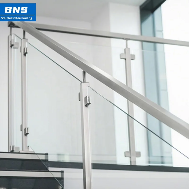 BNS factory direct sales glass railing system in the whole network 201 material handrails stainless steel glass railing