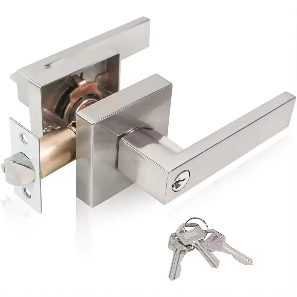 Heavy Duty Zinc Alloy or Aluminium Alloy Wooden Door Square Entrance Privacy Passage Dummy Tubular Door Lever Latch Handle Lock