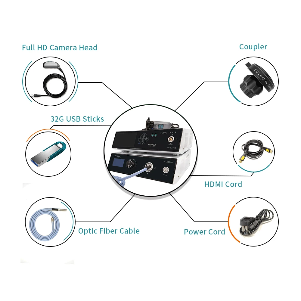 Full HD Medical Video Endoscopy System With 100w Light Source for Surgical ENT Laparoscopy Arthroscopy Otoscope