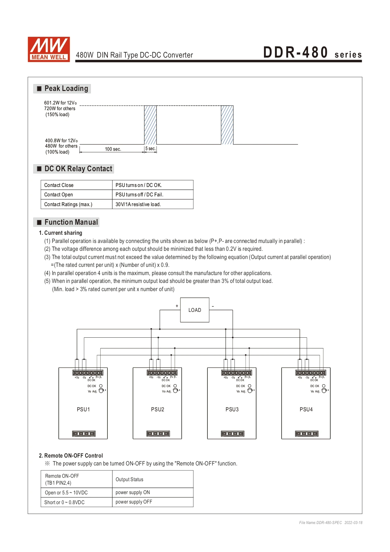DDR-480D-24 Meanwell 24V Power Supply 480W Dc Dc Power Supply Suitable For Industrial Grade