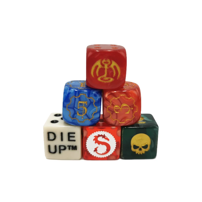 Acrylic Customized Engraved logo Dice for Games
